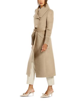 Wide Collar Long Wrap Coat