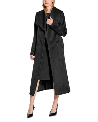 Wide Collar Long Wrap Coat