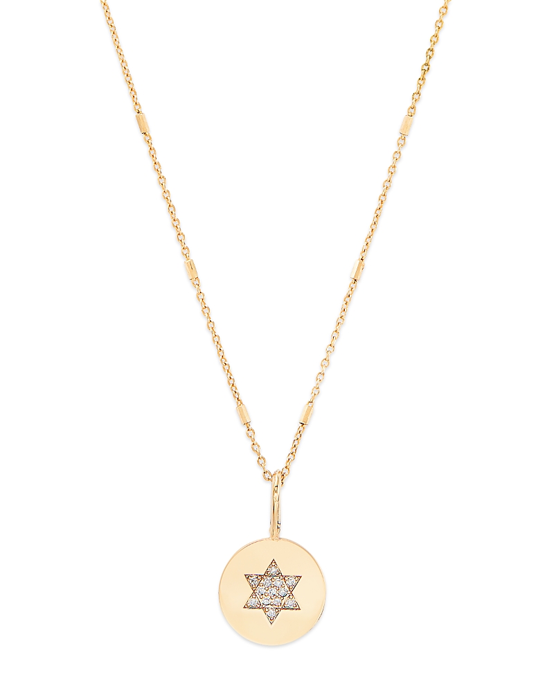 Zoë Chicco Women's Midi Bitty Symbols 14k Yellow Gold & Diamond Star Of David Pendant Necklace In Gold