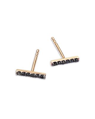Bloomingdale's Black Diamond Bar Stud Earrings in 14K Yellow Gold, 0.10 ct.t.w.