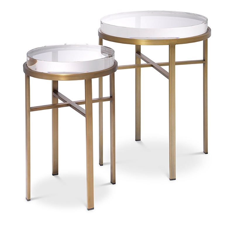 Eichholtz Hoxton Side Table, Set Of 2 In Brushed Brass
