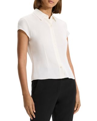 Silk Cap Sleeve Shirt