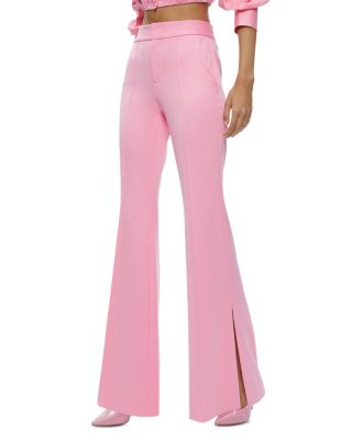 Alice and Olivia - Danette Mid Rise Flare Leg Slit Pants