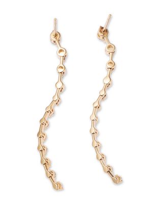 Diamond Linear Drop Earrings in 14K Yellow Gold, 1.0 tcw