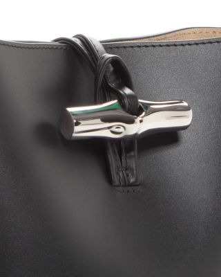 Roseau XS Leather Crossbody Bucket Bag