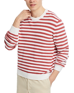 Michael Kors Striped Crewneck Sweater In Dusty Rose