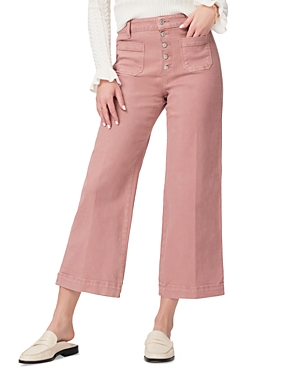 Shop Paige Anessa High Rise Ankle Wide Leg Jeans In Vintage Blush