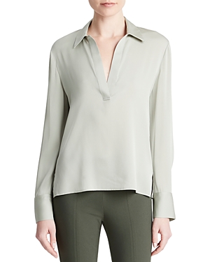 Vince Silk Stretch V Neck Top