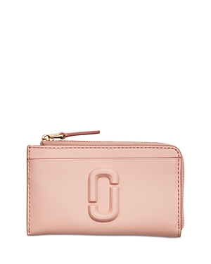 Shop Marc Jacobs The Leather J Marc Top Zip Multi Wallet In Rose/gold