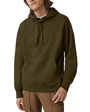 Shop Canada Goose Huron Drawstring Hoodie In Military Green