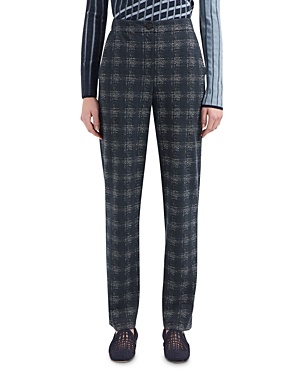 Shop Emporio Armani Icon Jacquard Jersey Trousers In Navy