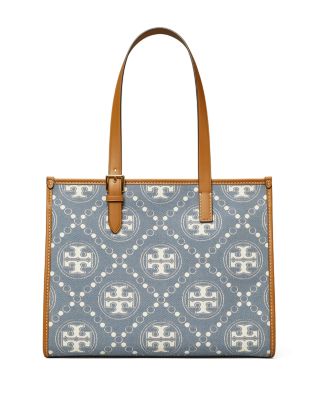Small T Monogram Denim Tote