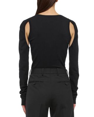 Cotton Cut Out Underarm Crewneck Top