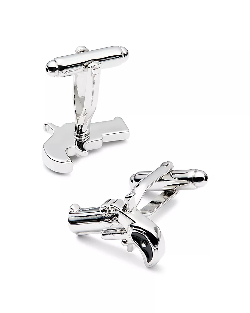 Link Up Revolver Pistol Cufflinks