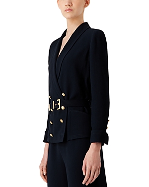 EMPORIO ARMANI BELTED DOUBLE BREASTED BLAZER