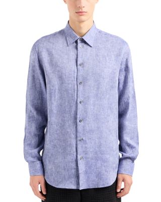 Regular Fit Linen Chambray Sport Shirt