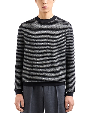 Shop Emporio Armani Contrast Trim Crewneck Sweater In Multi