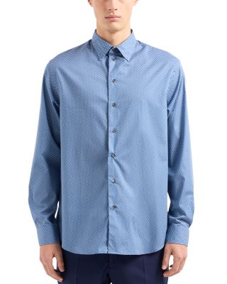 Emporio Armani - Long Sleeve Printed Button Front Shirt