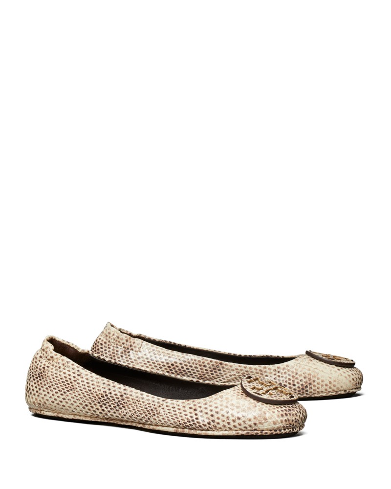 Tory Burch Women's Minnie Travel Ballet Flats in Cream Roccia