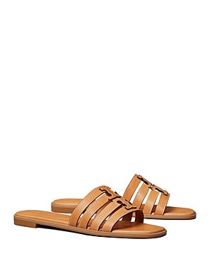 Tory Burch Beige Ines Cage Slide Slippers In Brown