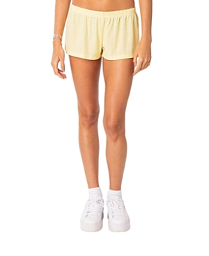 Edikted Women's Irene Low Rise Pointelle Micro Shorts In Yellow