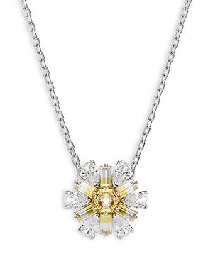 Shop Swarovski Idyllia Flower Pendant Necklace, 17.72 In Yellow/silver