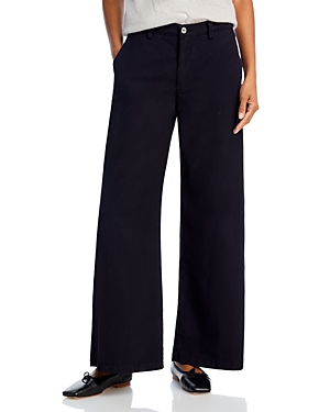 Twill Tailored Fit Wide Leg Pants