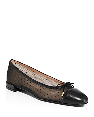 Stuart Weitzman Women's Sleek Bow Flats In Black