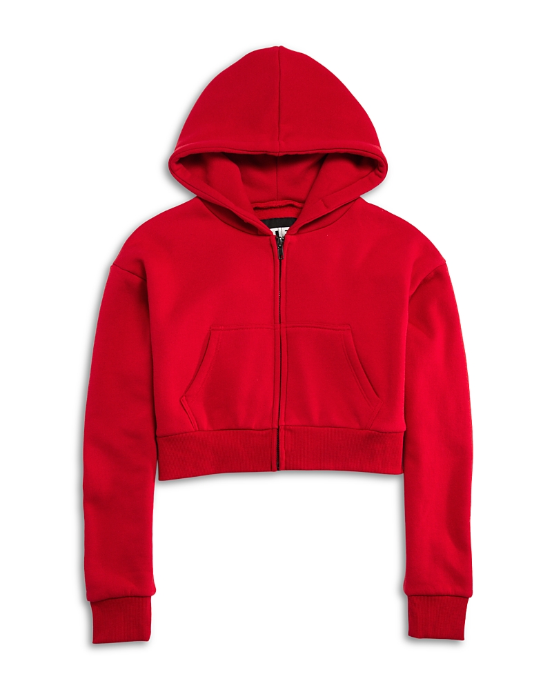 Katiejnyc Girls' Tween Dylan Crop Zip Hoodie - Big Kid In Red