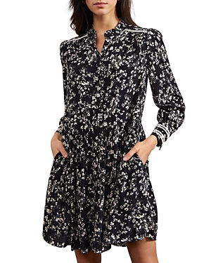 Shop Hobbs London Limited Victoria Printed Dress In Navy Ivory
