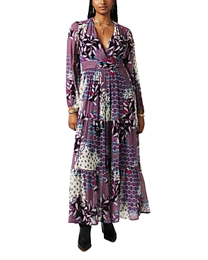 Shop Ba&sh Ba & Sh Bossy V Neck Paisley Maxi Dress In Purple