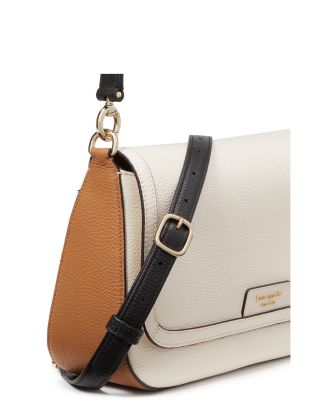 Hudson Color Blocked Pebbled Leather Flap Shoulder Bag