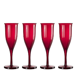 Nude Glass Omnia Bey Red Champagne Glasses, Set of 4