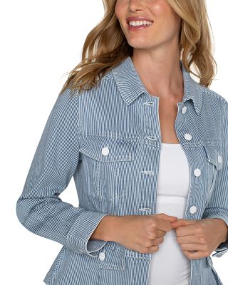 Chambray Peplum Jacket