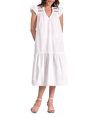 Shop Elan Cotton Ladder Trim Dress In White
