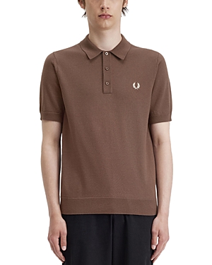 Shop Fred Perry Classic Knit Polo In Carrington Brick