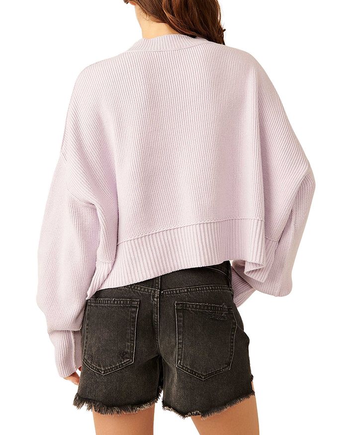 Shop Free People Easy Street Crop Pullover In Frost Lavender