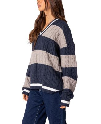 Romie V Neck Cable Knit Sweater