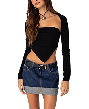 EDIKTED TWO PIECE KNIT TRIANGLE SHRUG TOP
