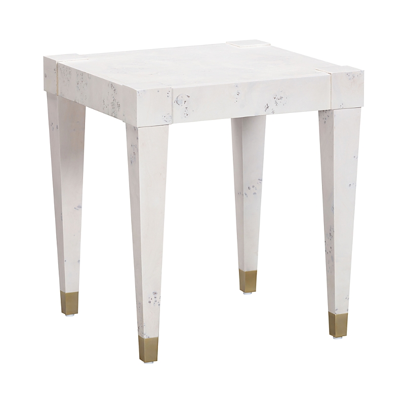 Tov Furniture Brandyss Burl End Table In White