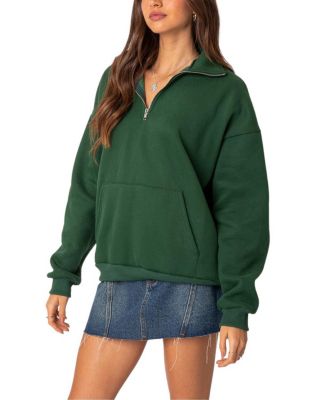 Edikted Oversized Quarter Zip Sweatshirt