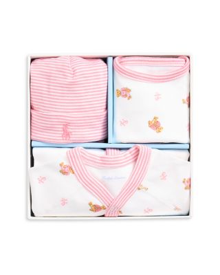 Polo Girls' Cotton 3-Piece Gift Set - Baby