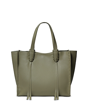 Shop Callista Medium Tote 23 Grained Leather In Kiwi