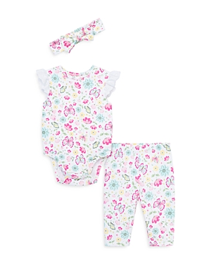 Shop Little Me Girls' Garden Headband, Bodysuit & Pants Set - Baby In Floral