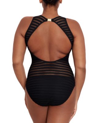 Ottoman Boat Neck One Piece Swimsuit