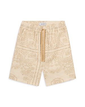 Shop Les Deux Lesley Paisley Regular Fit 6 Shorts In Light Ivory