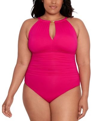 Plus Size High Neck One Piece Swimsuit