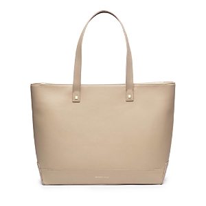 Shop Modern Picnic The Faux Leather Insulated Tote In Light Beige
