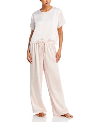AQUA - Satin Boxy Tee & Pants Pajama Set - Exclusive
