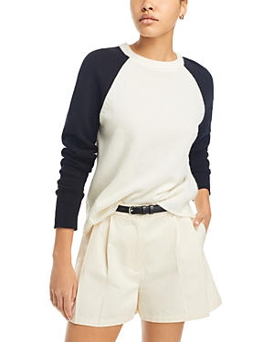 Shop Solid & Striped X Sofia Richie Grainge The Trina Wool & Cashmere Raglan Sweater In Noir